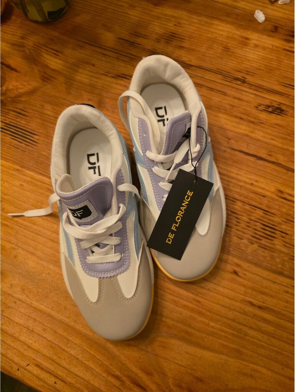 Sneakers De Florance Women's Casual  in Light Blue, Gray, and White - Size 7